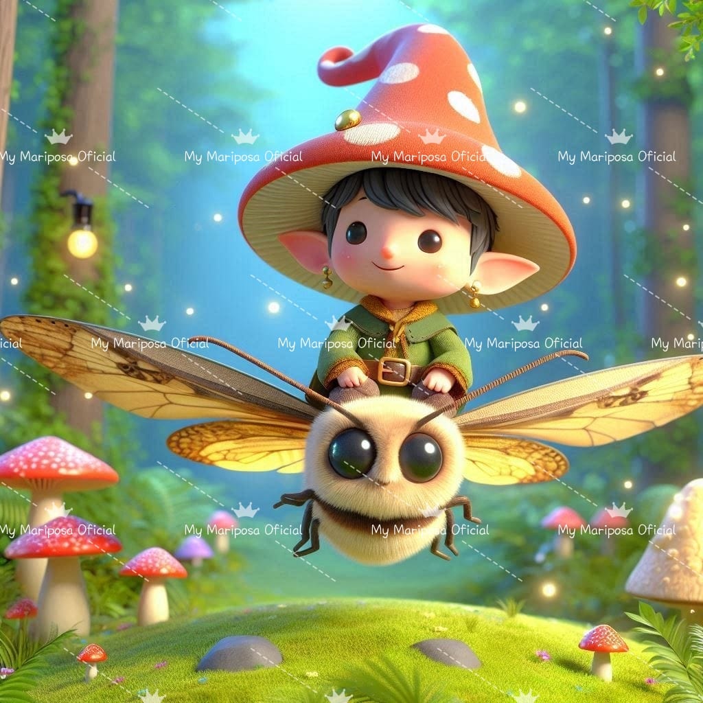 Tela Duende Viajante 40x40cm - 2252