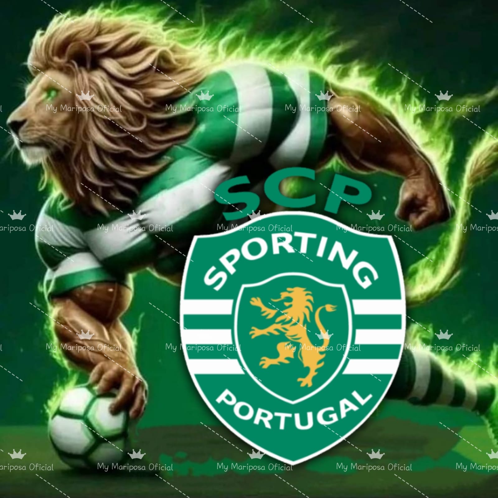 Tela Clube Futebol Sporting 50x50cm - 2256