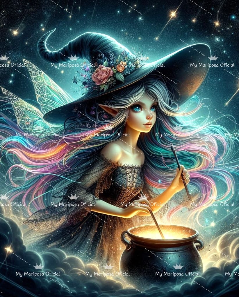 Tela Fada e Caldeirão 40x50cm - 2261