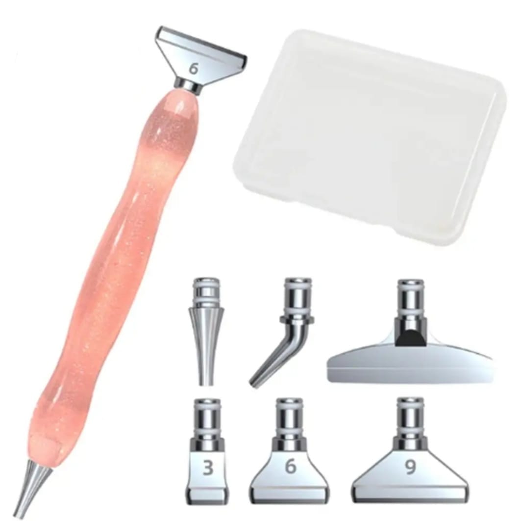 Caneta em Resina Grossa ( com estojo com 6 Pontas de Metal)