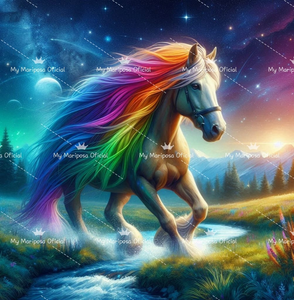 Tela Cavalo Colorido 50x50cm - 2272