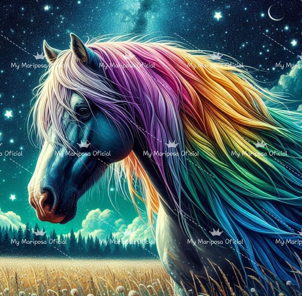 Tela Cavalo Noturno 50x50cm - 2273