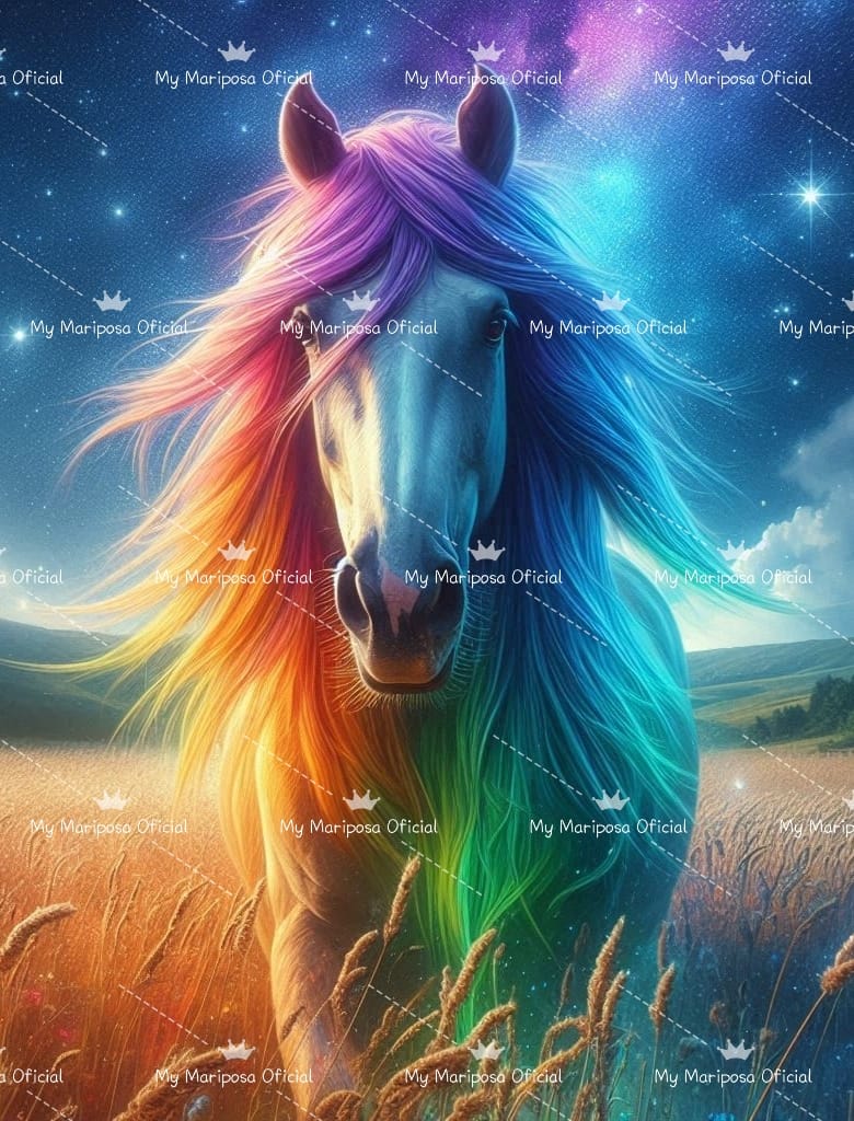 Tela Cavalo Cabelos Coloridos 50x70cm - 2278