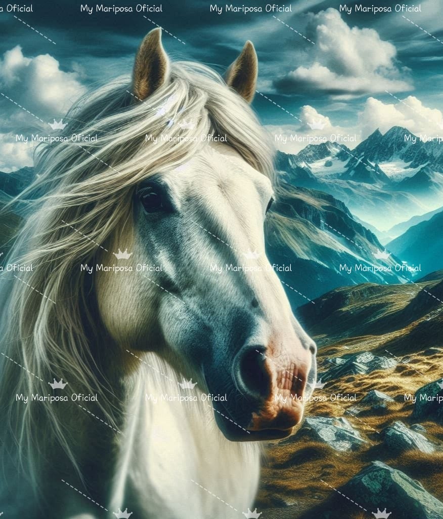 Tela Cavalo Branco 40x50cm - 2279