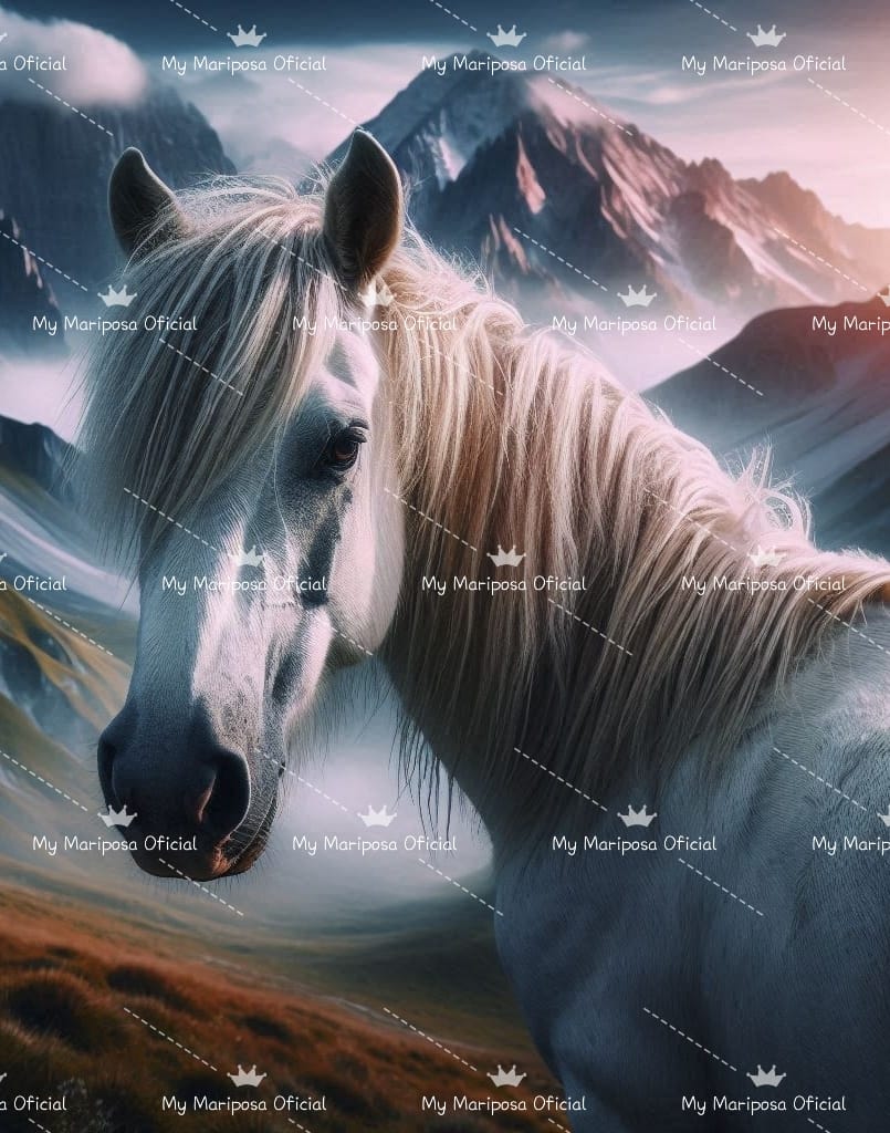 Tela Cavalo Branco nas Montanhas 40x50cm - 2280