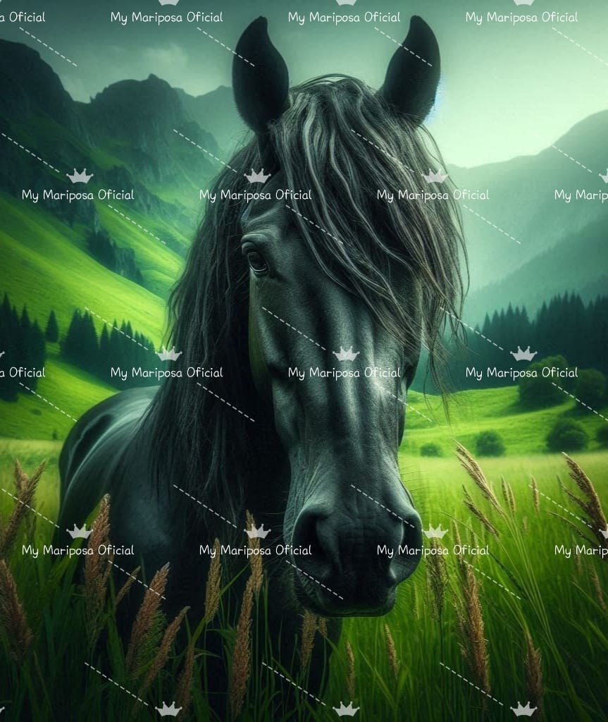 Tela Cavalo Preto 40x50cm - 2281