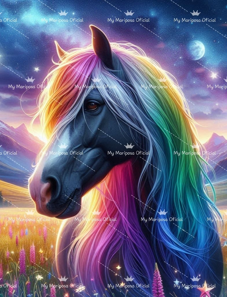 Tela Cavalo Aurora Boreal 50x70cm - 2285