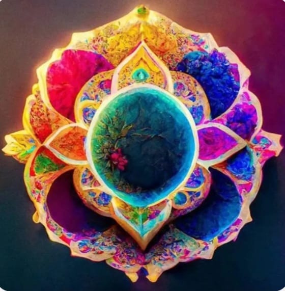 Tela Mandala Colorido 30x30cm Diamantes Redondos AB