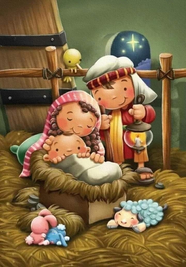 Tela Presépio Animado 50x50cm Diamantes Redondos Pó de Fada