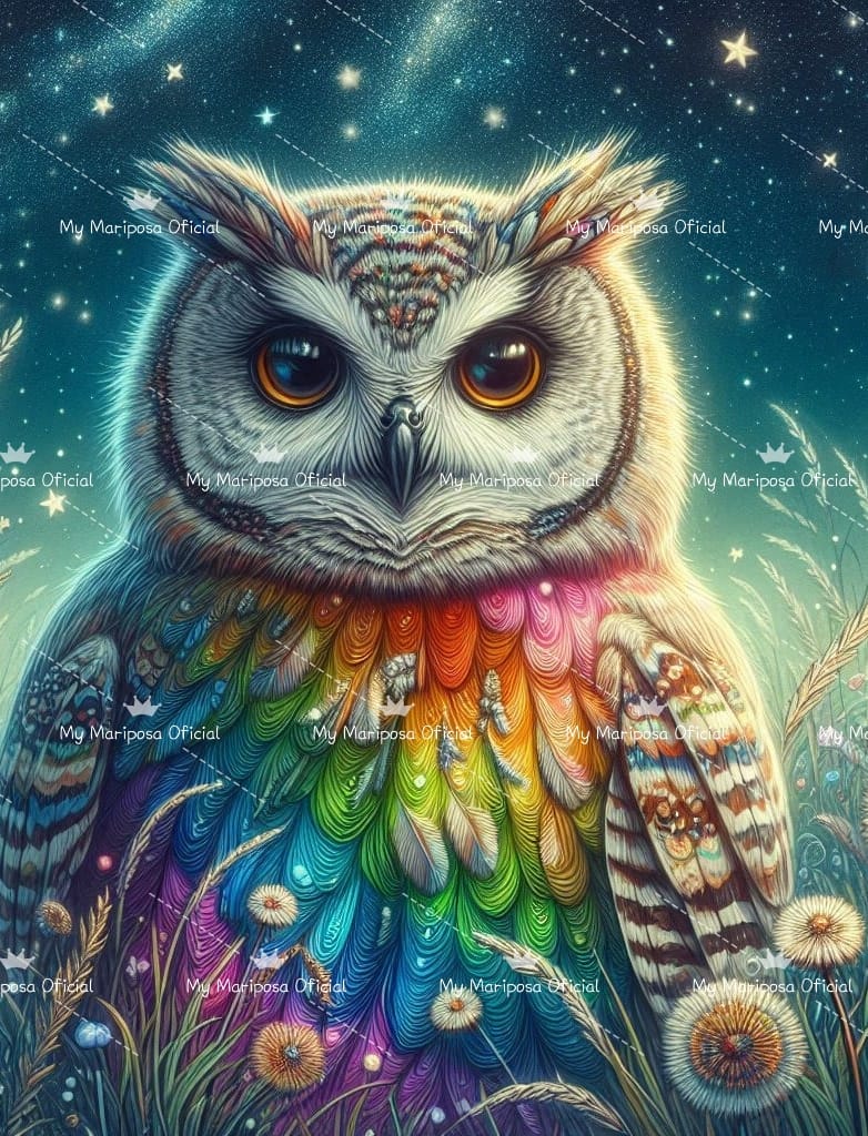 Tela Coruja Colorida 40x50cm - 2286