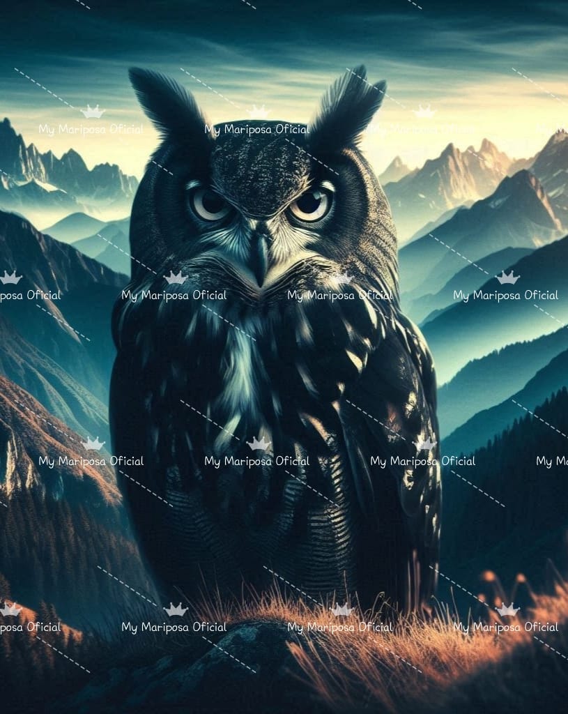 Tela Coruja Preta 40x50cm - 2292