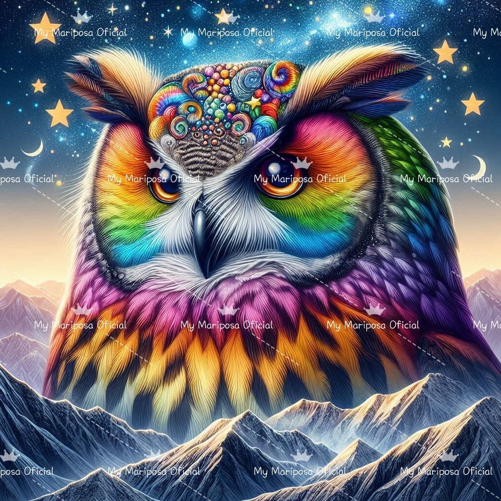 Tela Coruja Sábia 50x50cm - 2296