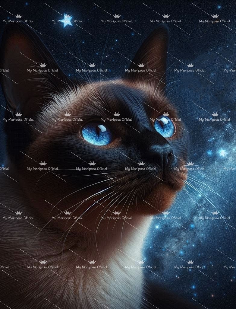 Tela Gato Siamês Jade 50x70cm - 2300