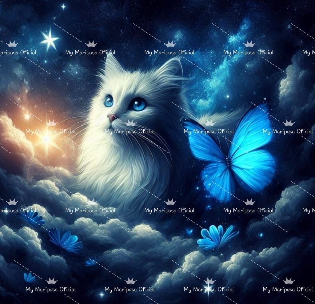 Tela Gato nas Nuvens 50x50cm - 2305