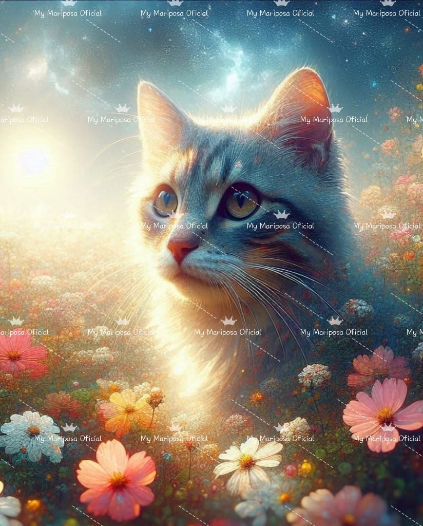 Tela Gato no Sol 40x50cm - 2309