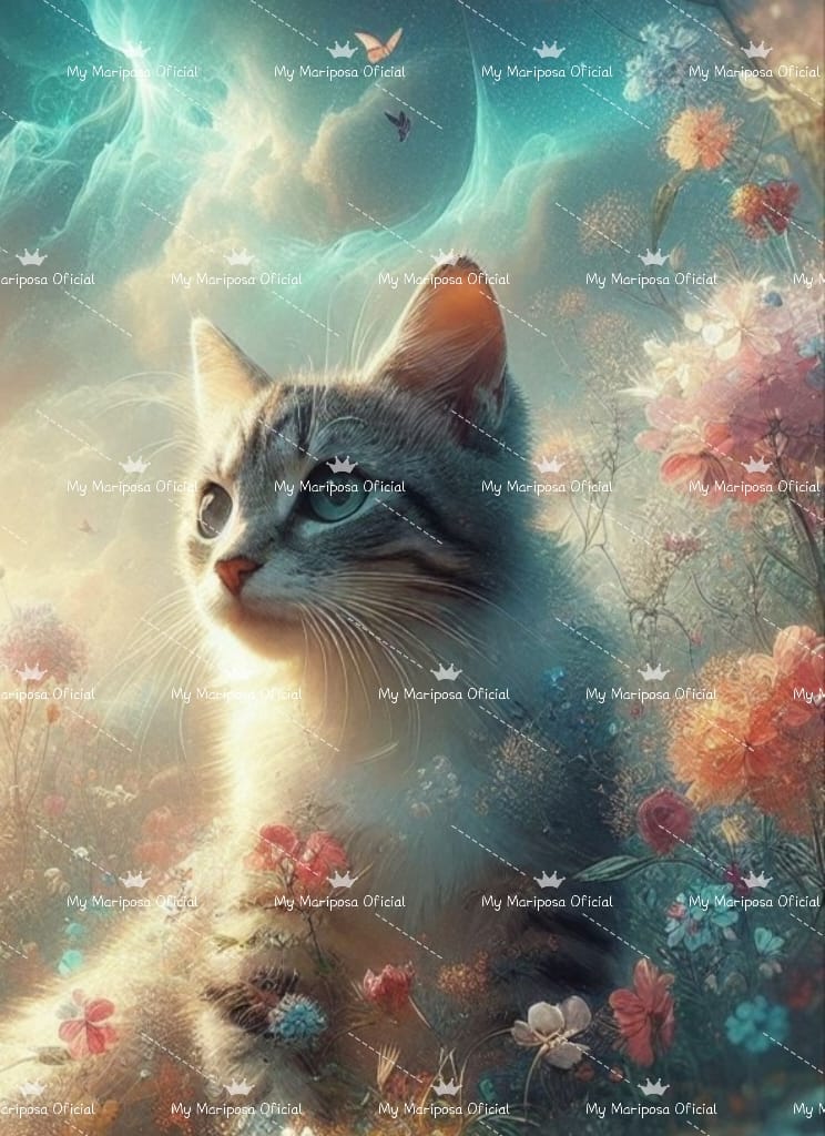 Tela Gato Safira 50x70cm - 2314