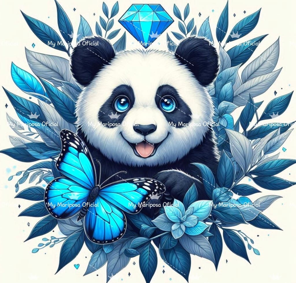 Tela Panda Alegre 40x40cm - 2320