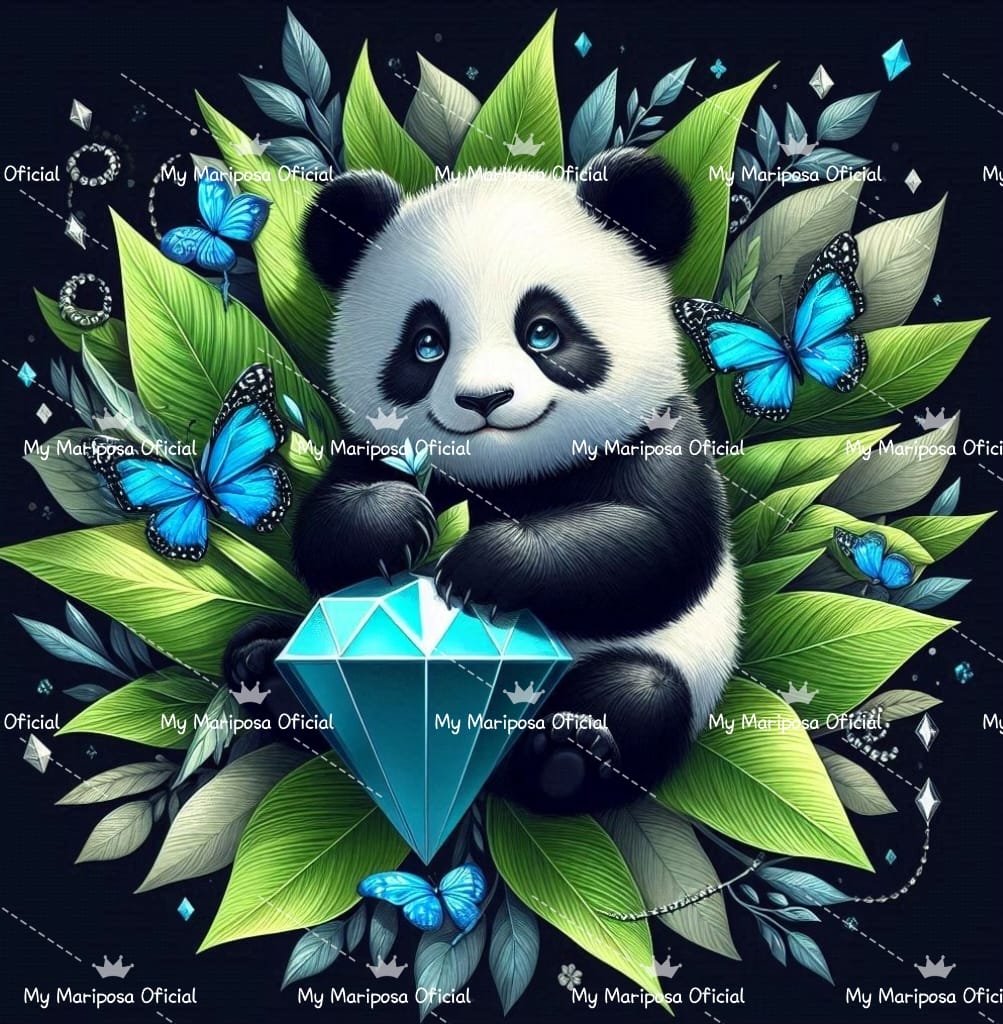 Tela Panda Folhinha 50x50cm - 2321