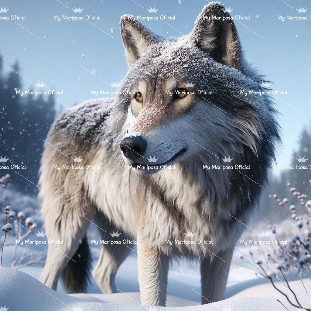 Tela Lobo Castanho 50x50cm - 2326