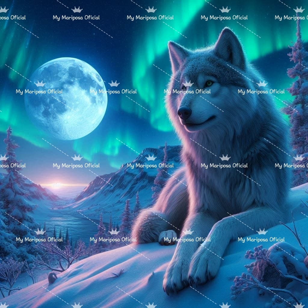 Tela Lobo Solitário 50x50cm - 2327