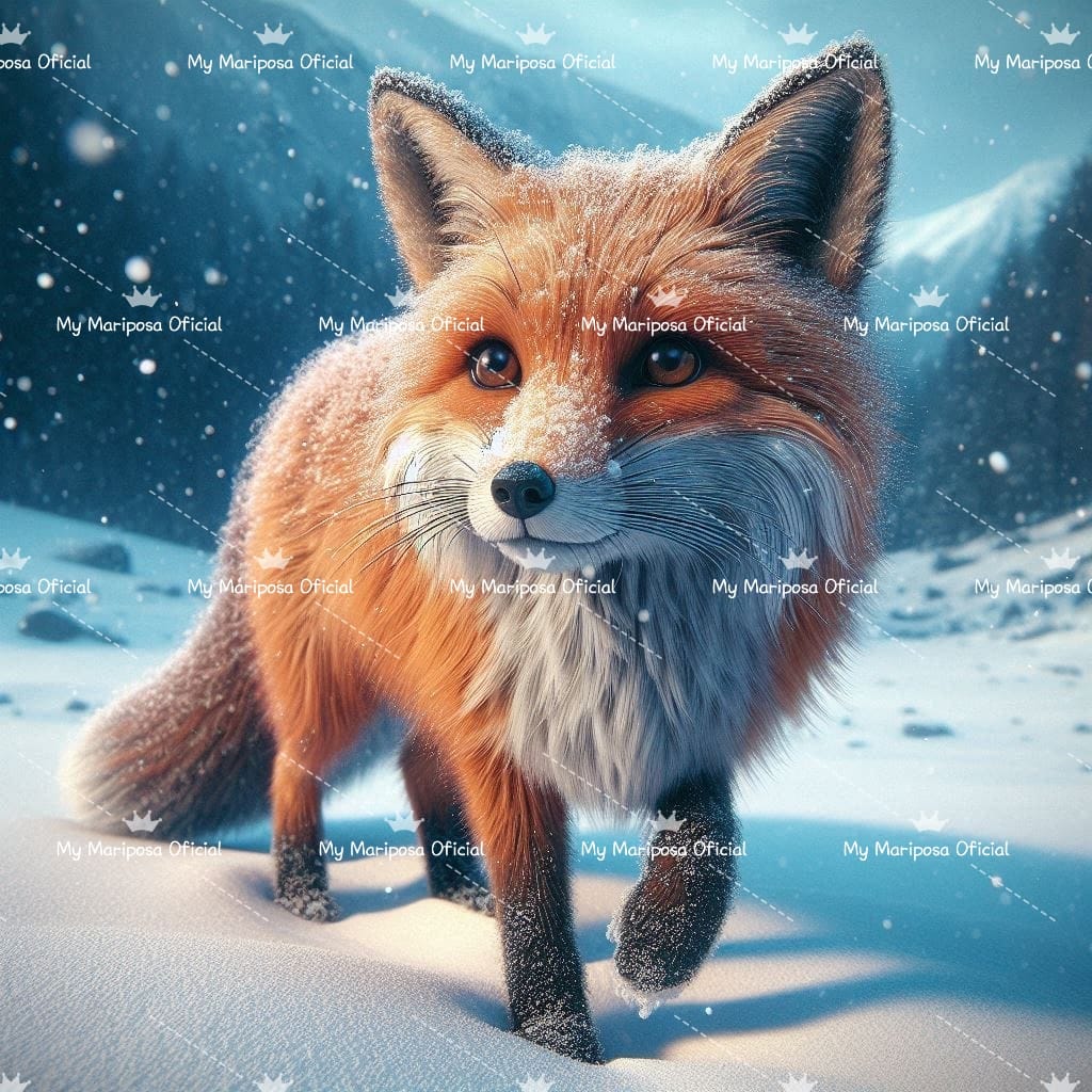 Tela Raposa Solitária 40x40cm - 2327