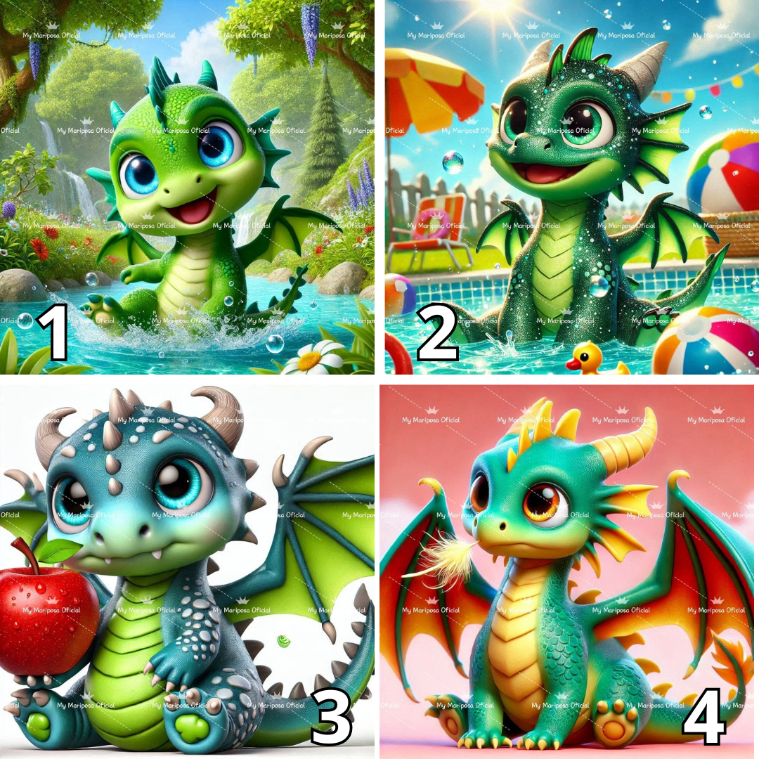 Tela Dragãozinho - 40x40cm (2457)