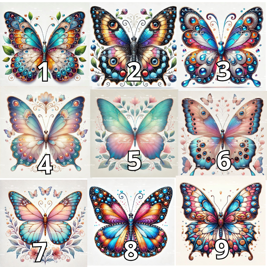 Tela Coleção Borboleta - 40x40cm (2466)