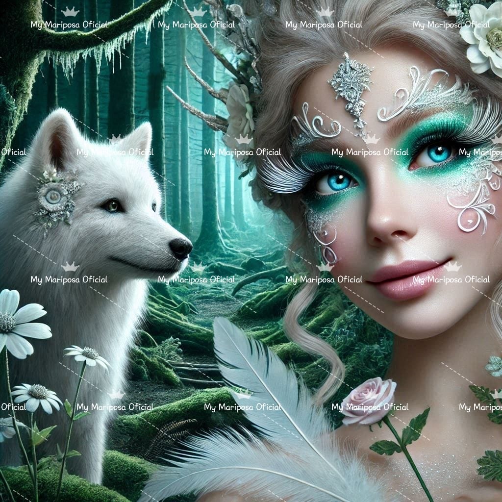 Tela Coleção Fada com o Lobo - 50x50cm (2482)