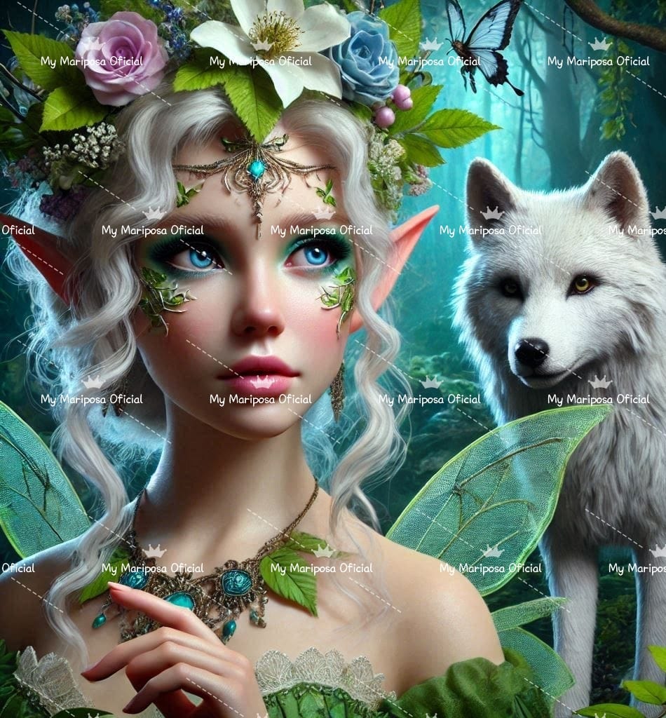 Tela Coleção Fada com o Lobo - 50x50cm (2482)