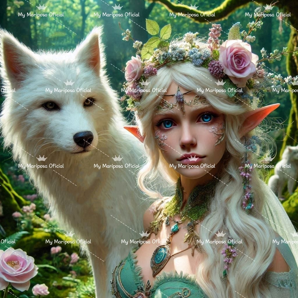 Tela Coleção Fada com o Lobo - 50x50cm (2482)