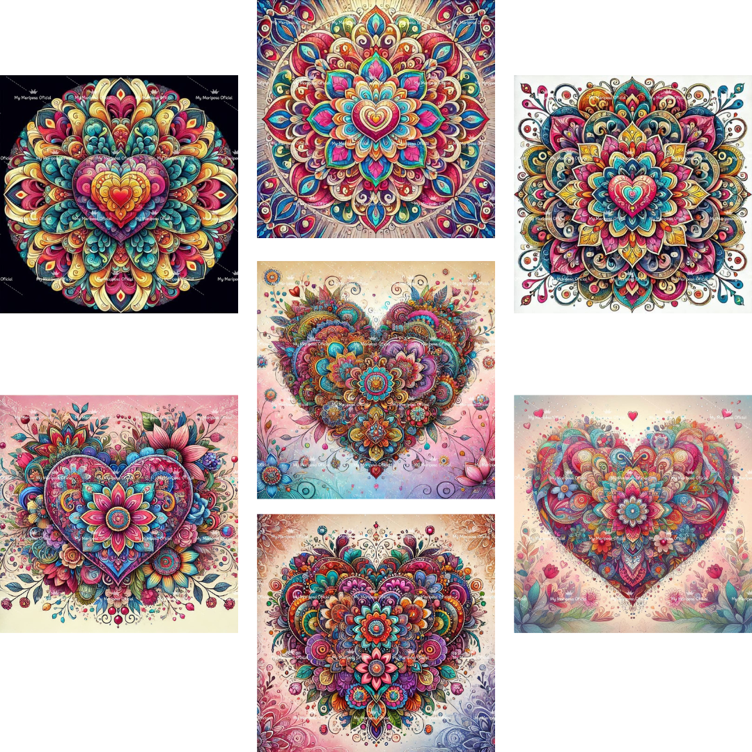 Tela Coleção Mandala Colorido - 40x40cm (2496)