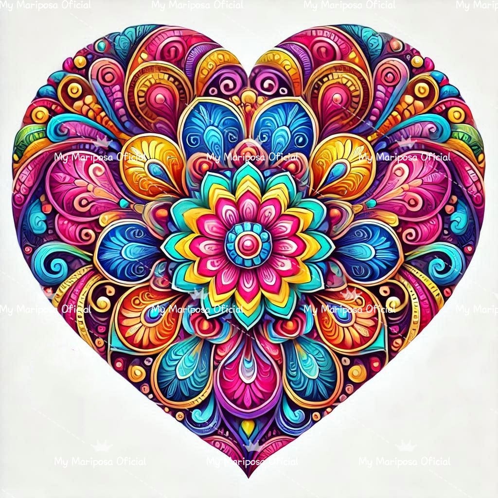 Tela Coleção Mandala Florido - 40x40cm (2503)