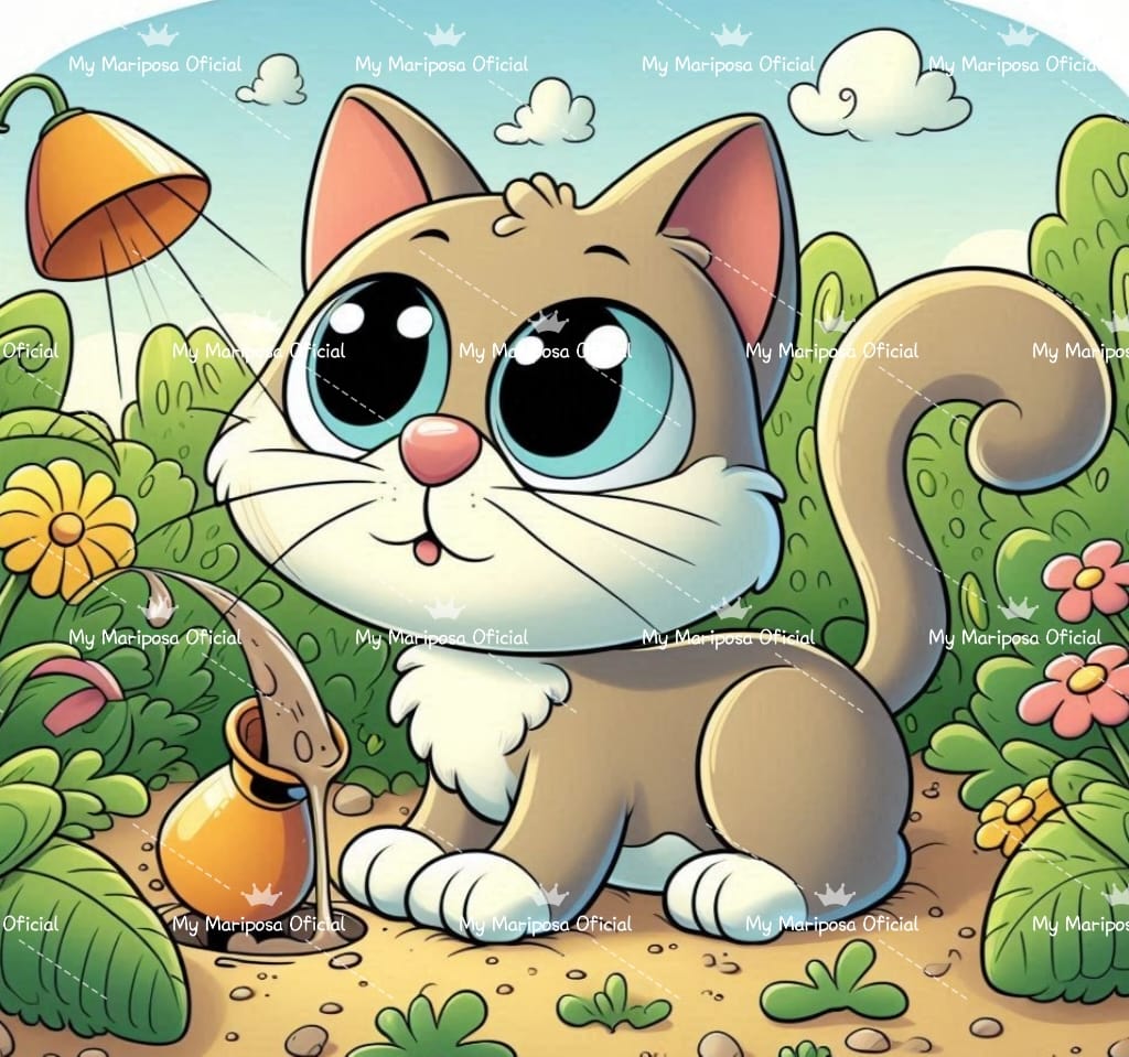 Tela Coleção Gatinhos Cartoon - 40x40cm (2510)