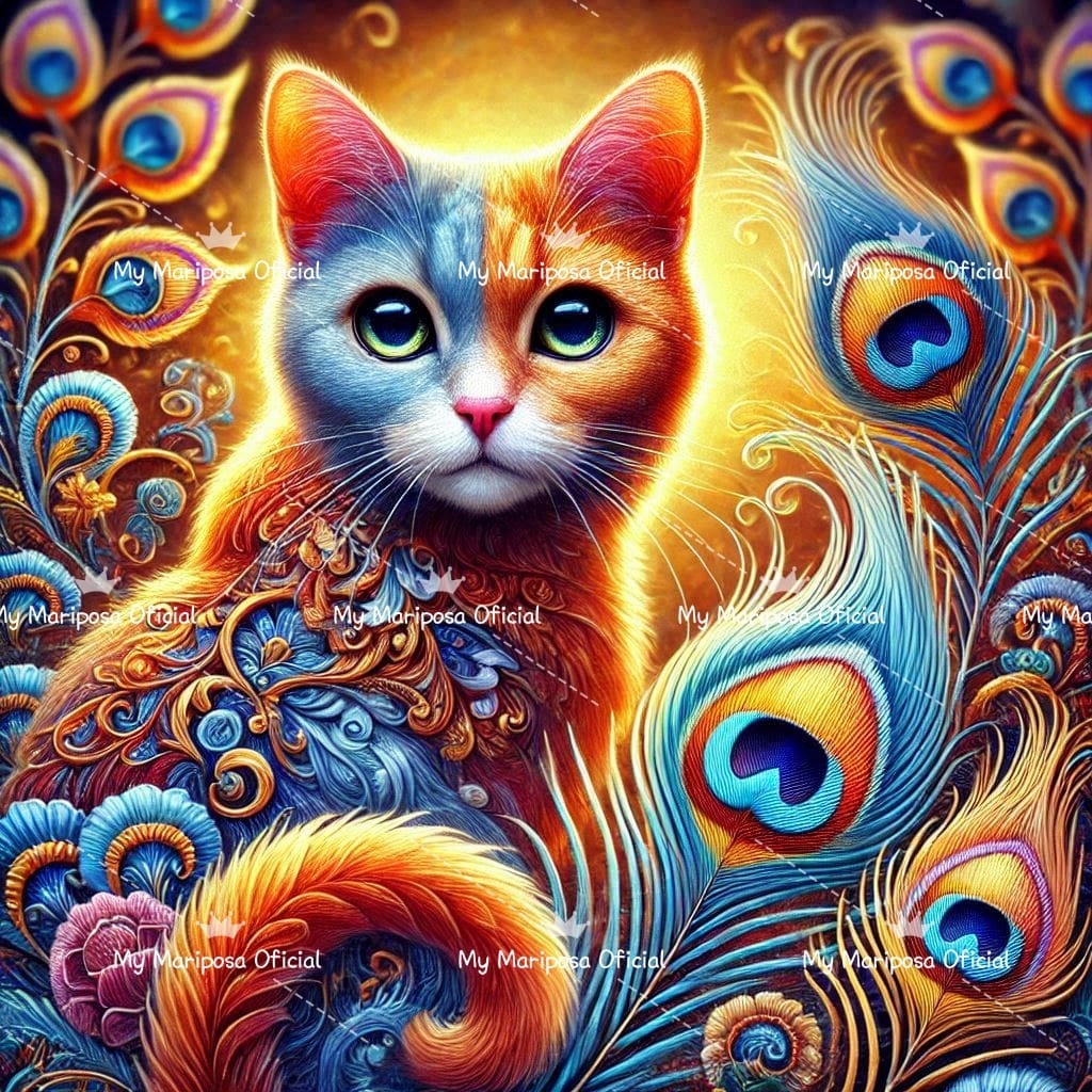 Tela Coleção Gatos Coloridos - 50x50cm (2516)