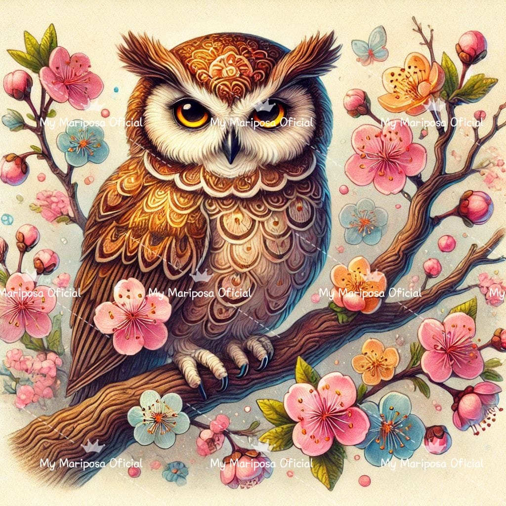 Tela Coleção Corujas Abstratas - 50x50cm (2525)