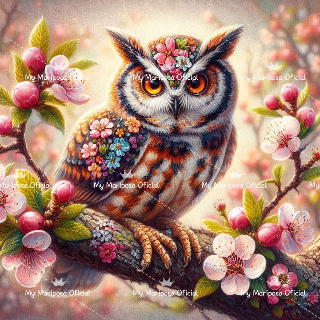 Tela Coleção Corujas Abstratas - 50x50cm (2525)