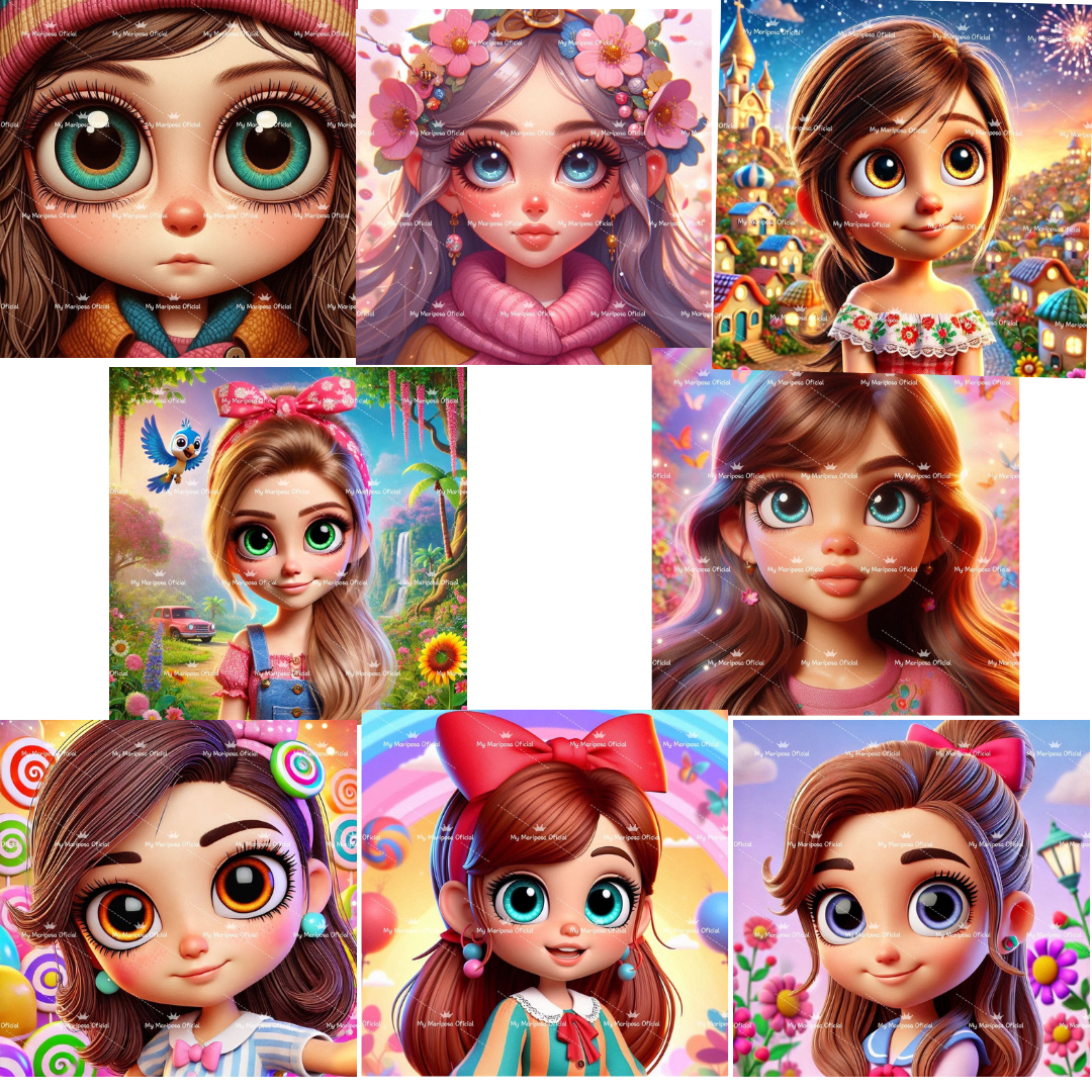 Tela Coleção Menina dos Olhos Grandes - 50x50cm (2541)