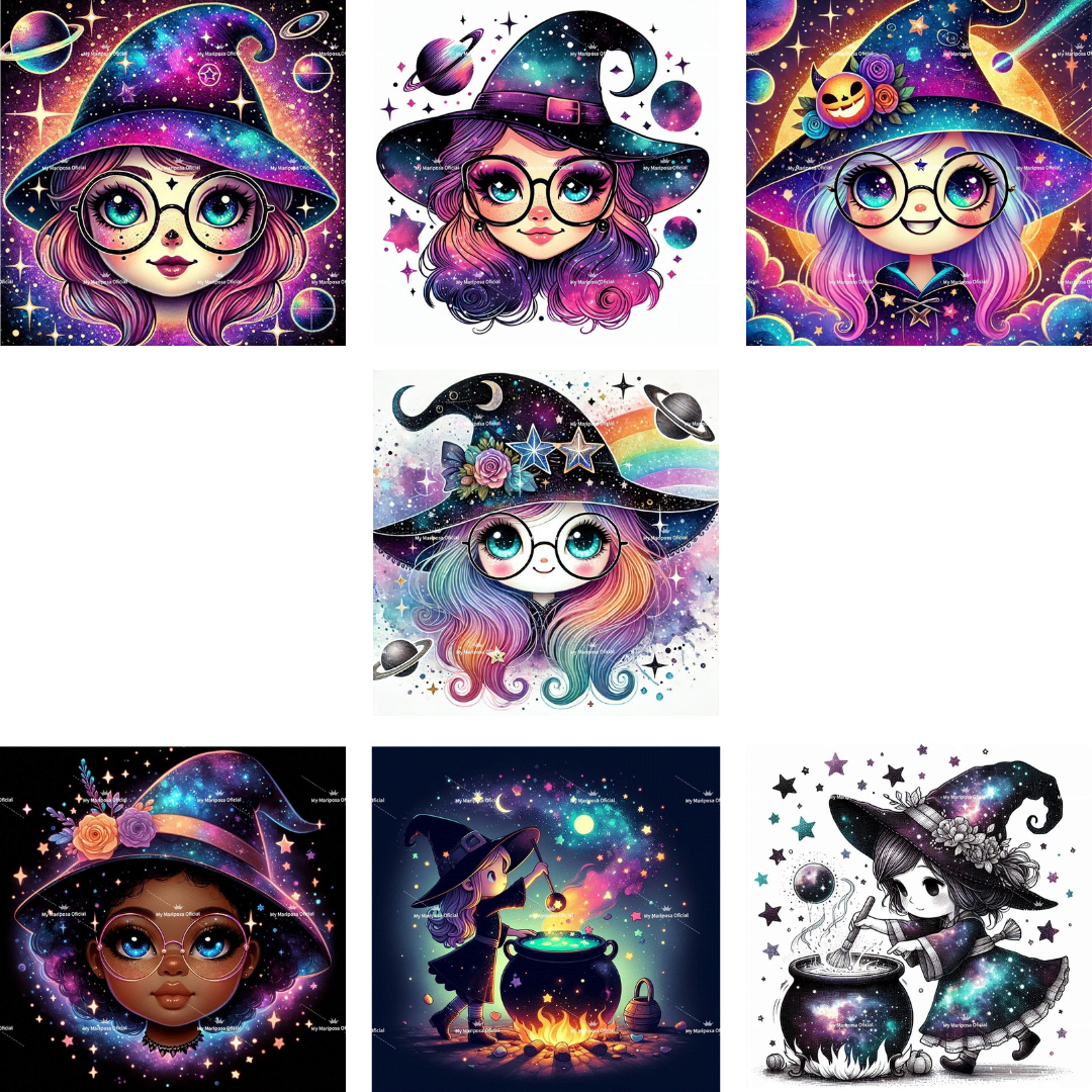 Tela Coleção Bruxinha Cartoon - 40x40cm (2565)
