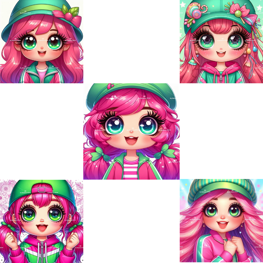 Tela Coleção Menina Moranguinho - 40x40cm (2575)