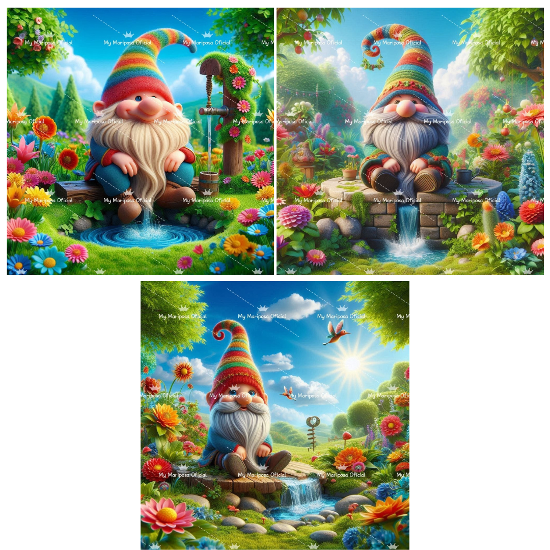 Telas Coleção Gnomo Primavera - 50x50cm (2580)