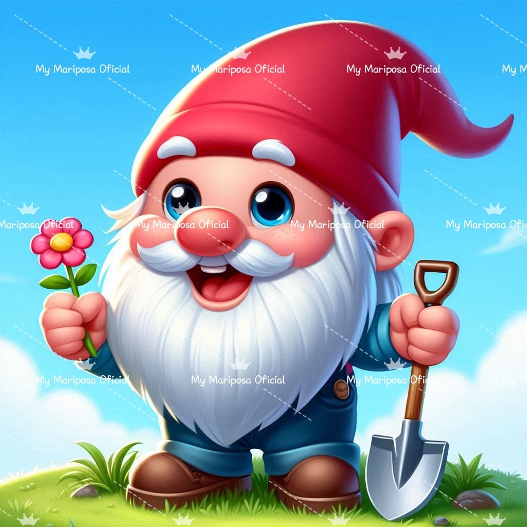 Tela Coleção Gnomo Jardineiro - 40x40cm (2581)