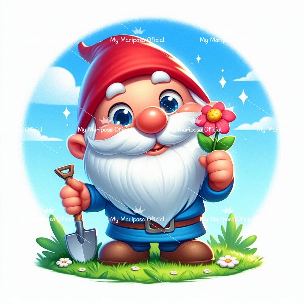 Tela Coleção Gnomo Jardineiro - 40x40cm (2581)