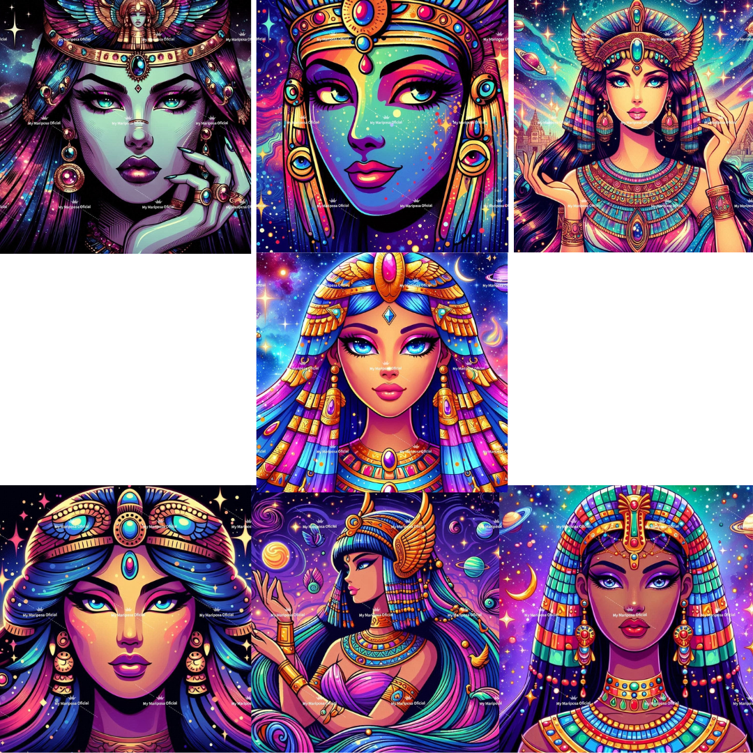 Tela Coleção Rainha Cartoon do Egito - 50x50cm (2584)