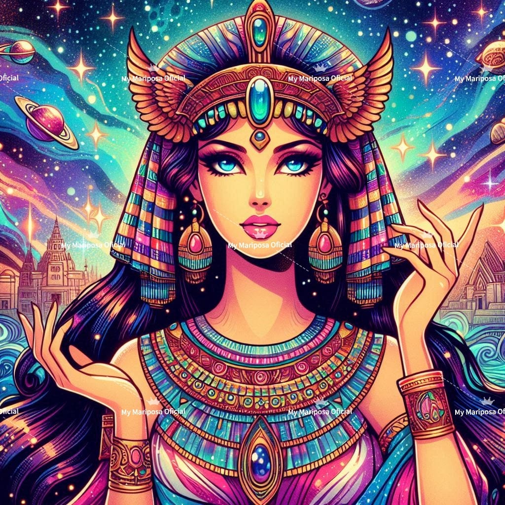 Tela Coleção Rainha Cartoon do Egito  - 50x50cm (2584)