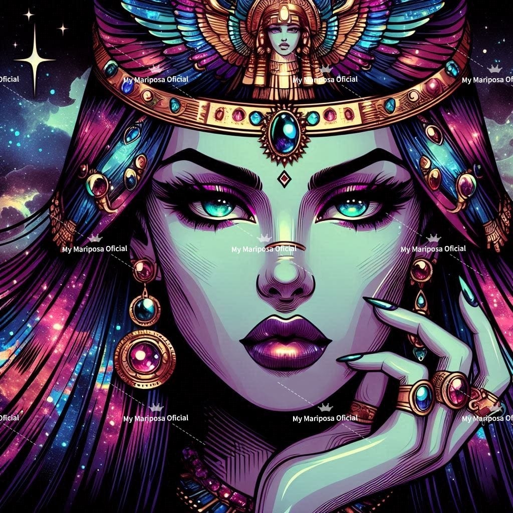 Tela Coleção Rainha Cartoon do Egito  - 50x50cm (2584)