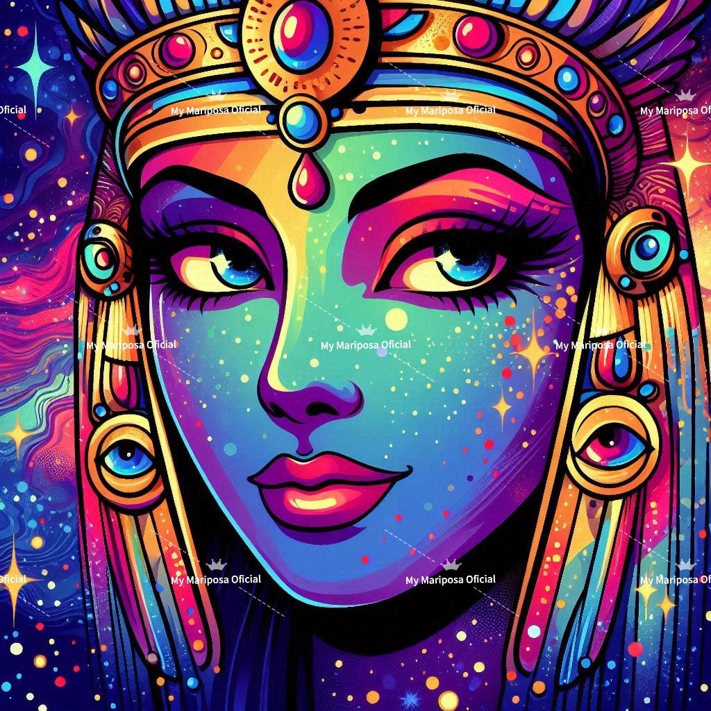 Tela Coleção Rainha Cartoon do Egito  - 50x50cm (2584)