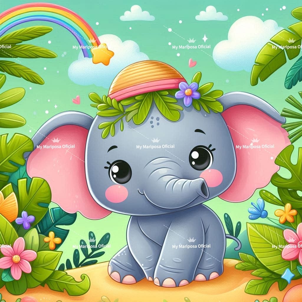 Tela Coleção Elefante Bebe - 40x40cm (2585)