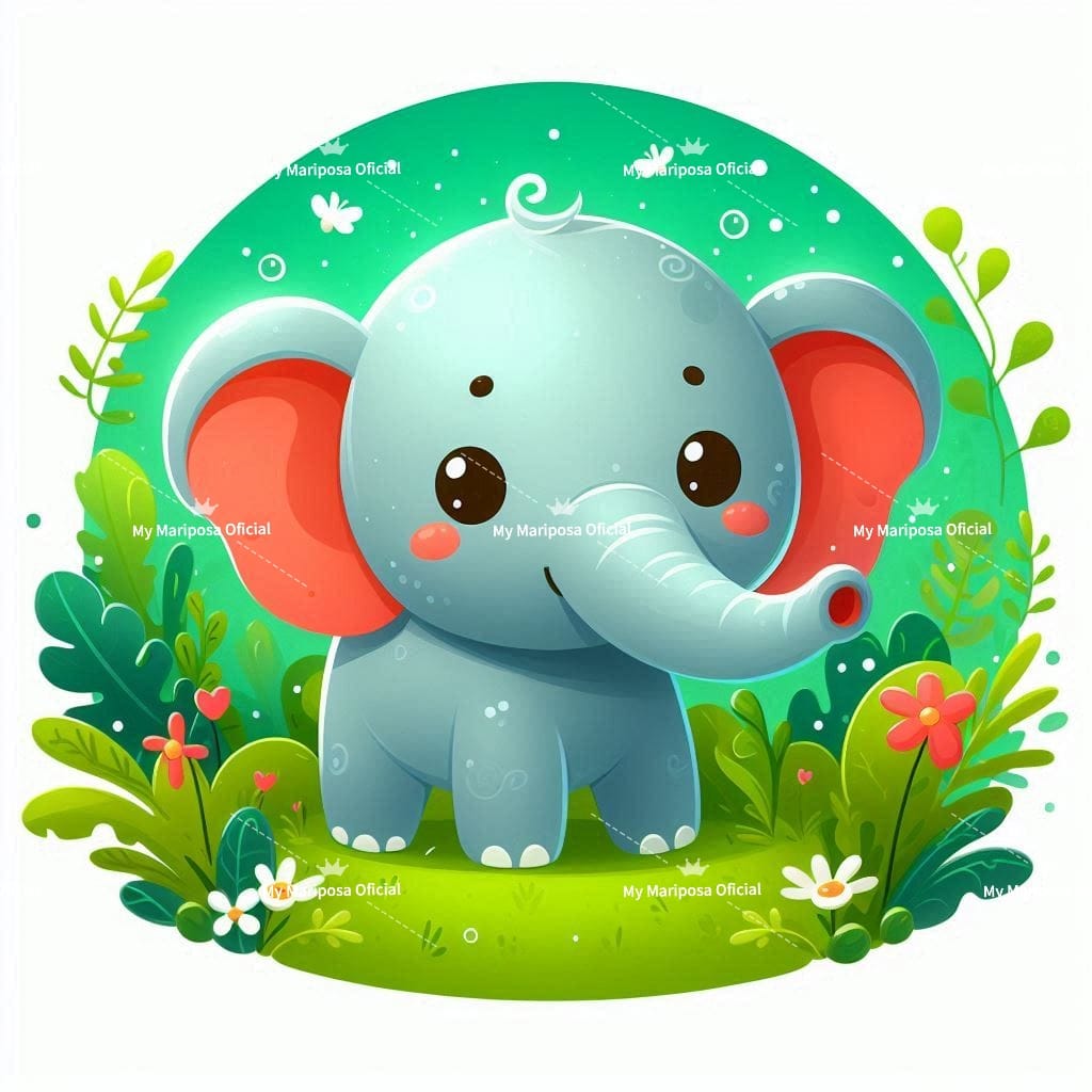 Tela Coleção Elefante Bebe - 40x40cm (2585)