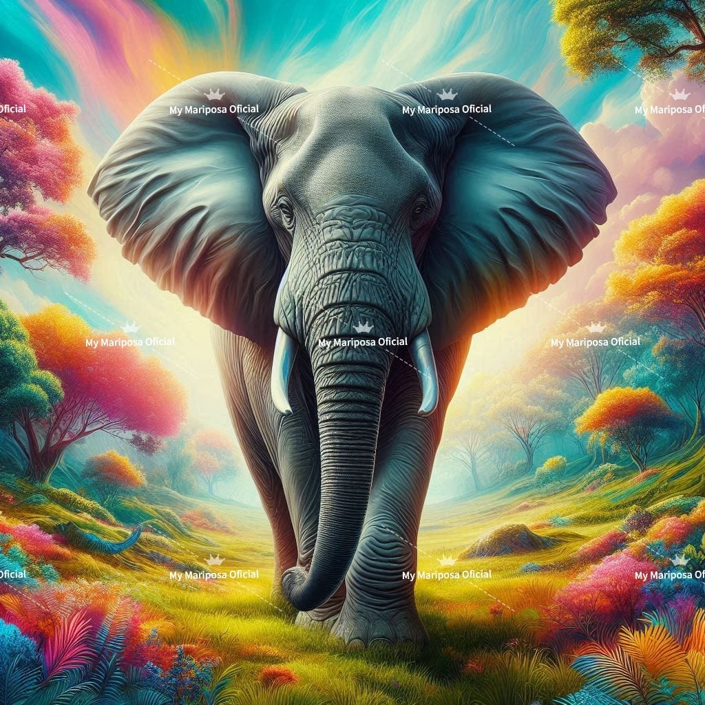 Tela Coleção Elefante Aurora Boreal - 50x50cm (2589)