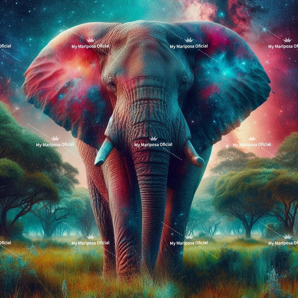 Tela Coleção Elefante Aurora Boreal - 50x50cm (2589)
